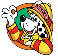 Sparky the Fire Safety Dog Mascot