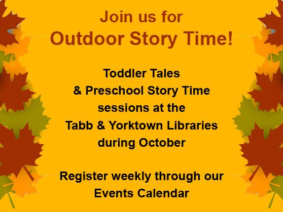 Register for outdoor October story times