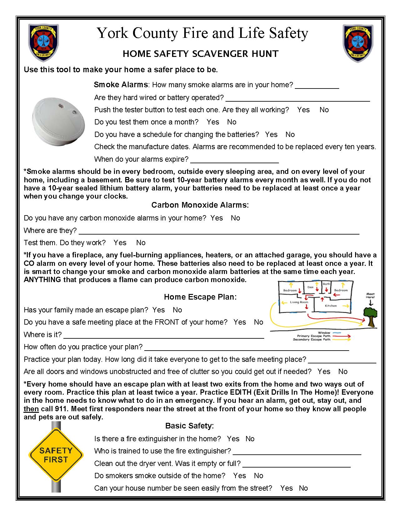 Home Safety Scavenger Hunt
