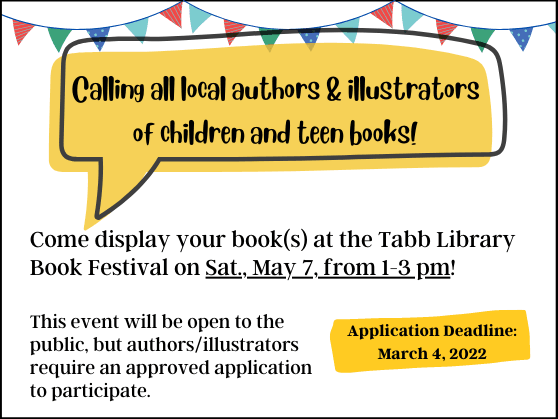 Authors/Illustrators invited to apply to Children's and Teen's Book Festival
