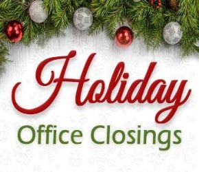 Holiday Office Closing