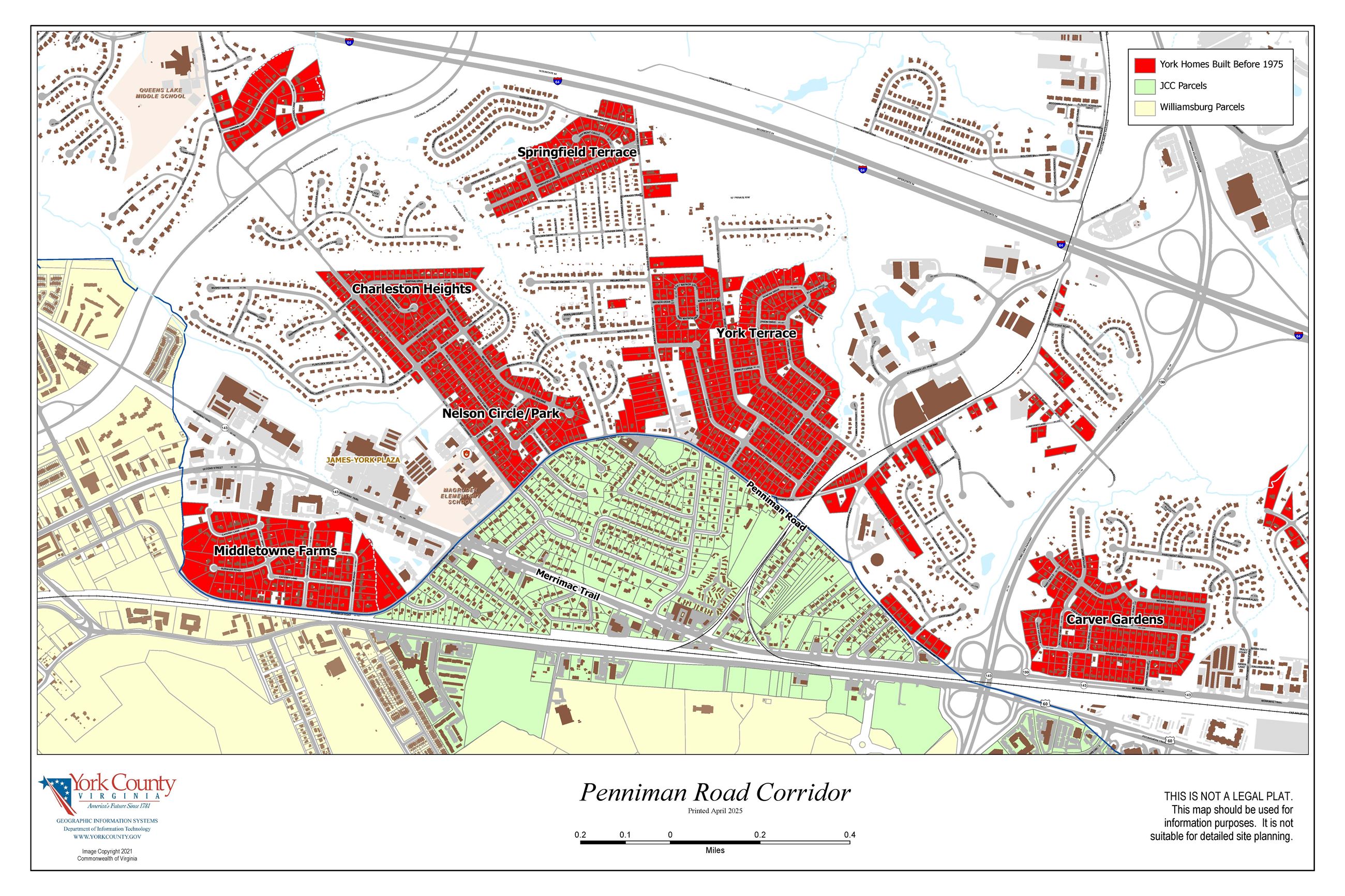 Penniman Corridor Map 